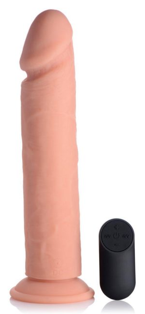 Big Shot Vibrating Remote Control Silicone Dildo - 10 Inch