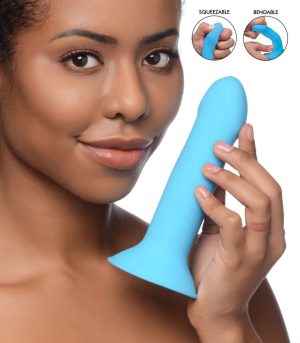 10X Squeezable Vibrating Dildo - Blue