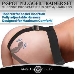 P-Spot Plugger 28X Silicone Prostate Plug with Comfort Harness and Remote Control