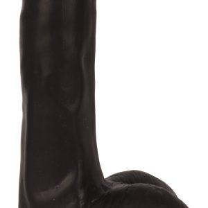 6 Inch Slim Dildo with Balls - Black