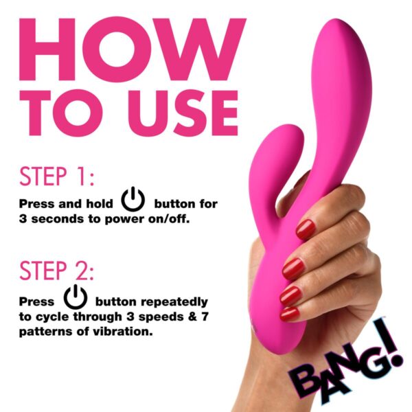 10X Flexible Silicone Rabbit Vibrator - Pink