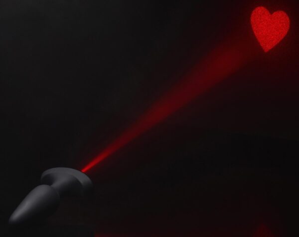 28X Laser Heart Silicone Anal Plug with Remote – Large