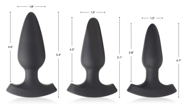 28X Laser Heart Silicone Anal Plug with Remote – Large